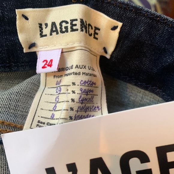 L'AGENCE Margot high waist skinny crop prime blue vintage NWT size 24 - Picture 2 of 5